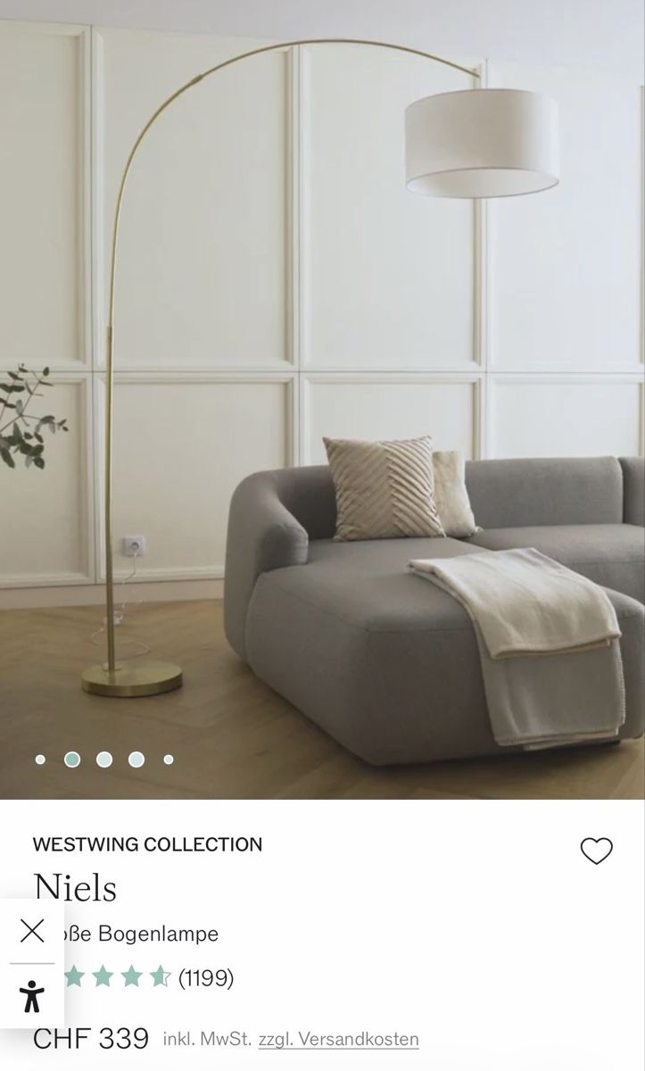 Westwing Lampes: Wunderschöne Bogenlampe – Neuf (Voir description) à Schaffhausen par NikyNov 2