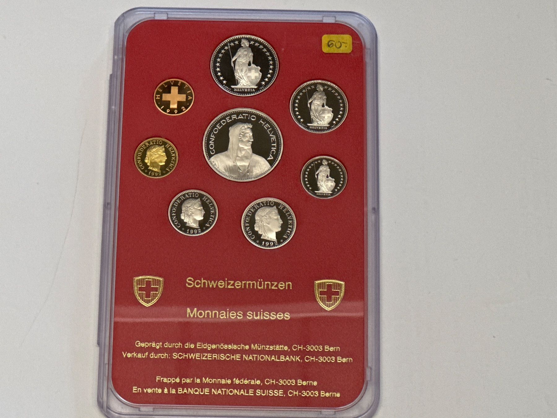 Alle Münzen: Schweizer Münzsatz PP 1992 – Neu (gemäss Beschreibung) aus Herisau von herau