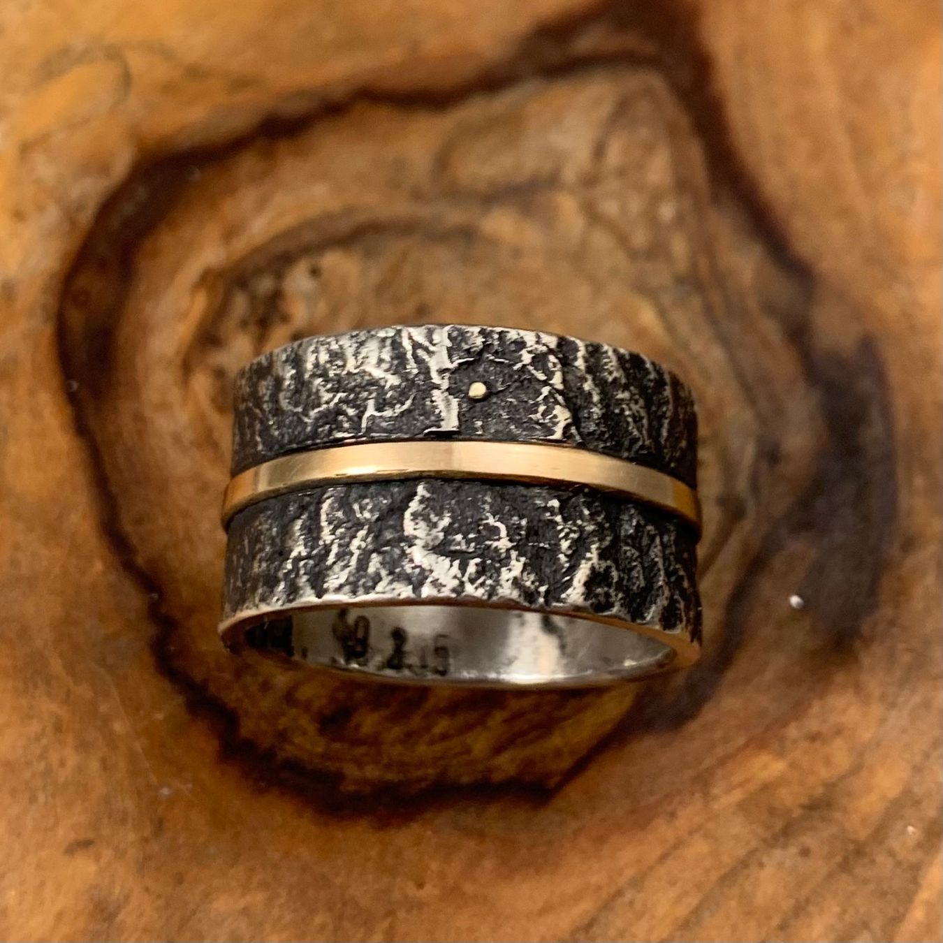 Ringe: Silberring Goldene Linie Gr.61 – Neu (gemäss Beschreibung) aus Thun von Svonskj 1