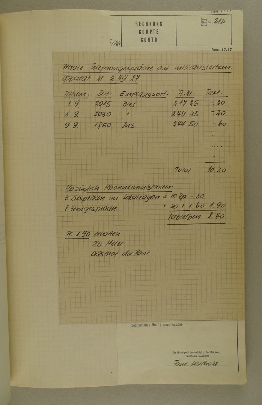 Libri: FOURIERSCHULE 2/57 MUSTER-BUCHHALTUNG, MILITÄR – Usato da Grüningen venduto da Kartensammler 6