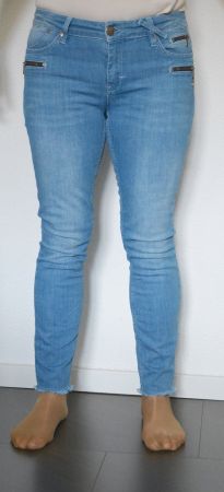 Damen Jeans von Glücksstern mit Reissverschluss, Röhre