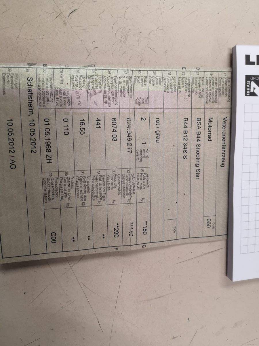 Altro: BSA B44 Shooting Star – Difettoso da Wollerau venduto da Loriscapirossi 4