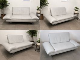 koinor leather sofa. light blue