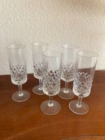 5 Sektgläser Kristallglas mit Rautenmuster gebraucht
