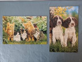 Ravensburger Puzzle Set: Hunde und Kätzchen, 2x126 Teile