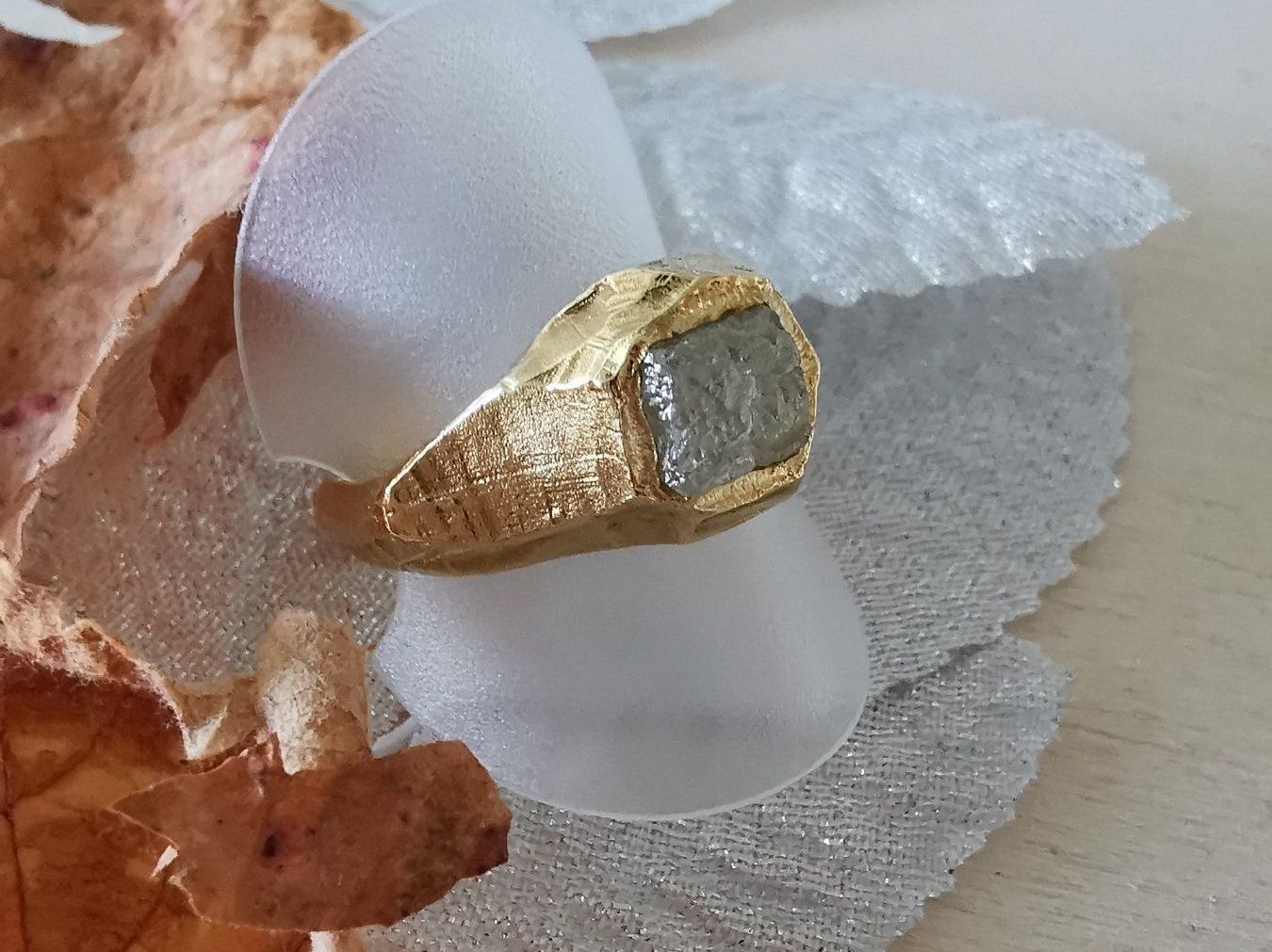 Anelli: 750/-- GG Ring mit Rohdiamant Einzigartiger Schmuck – Nuovo e nell'imballaggio originale da Dierikon venduto da Vittorio57 2