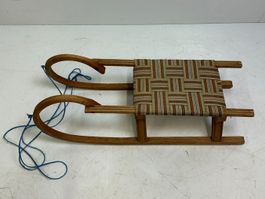 Rodel-Schlitten antiker Holzschlitten Hörnerrodel L=78cm