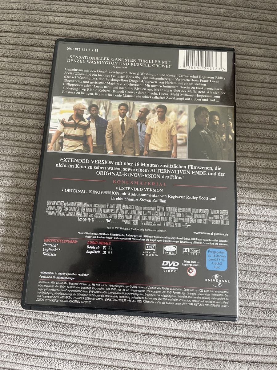 Alle DVDs: American Gangster DVD, Extended Version, Top Zustand – Gebraucht aus Sargans von Didis 1