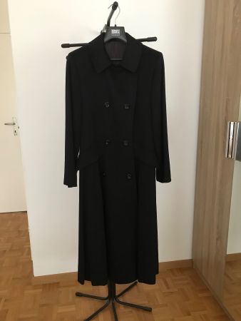 Eleganter Damenmantel, schwarz 100%Kaschmir , handgefertigt