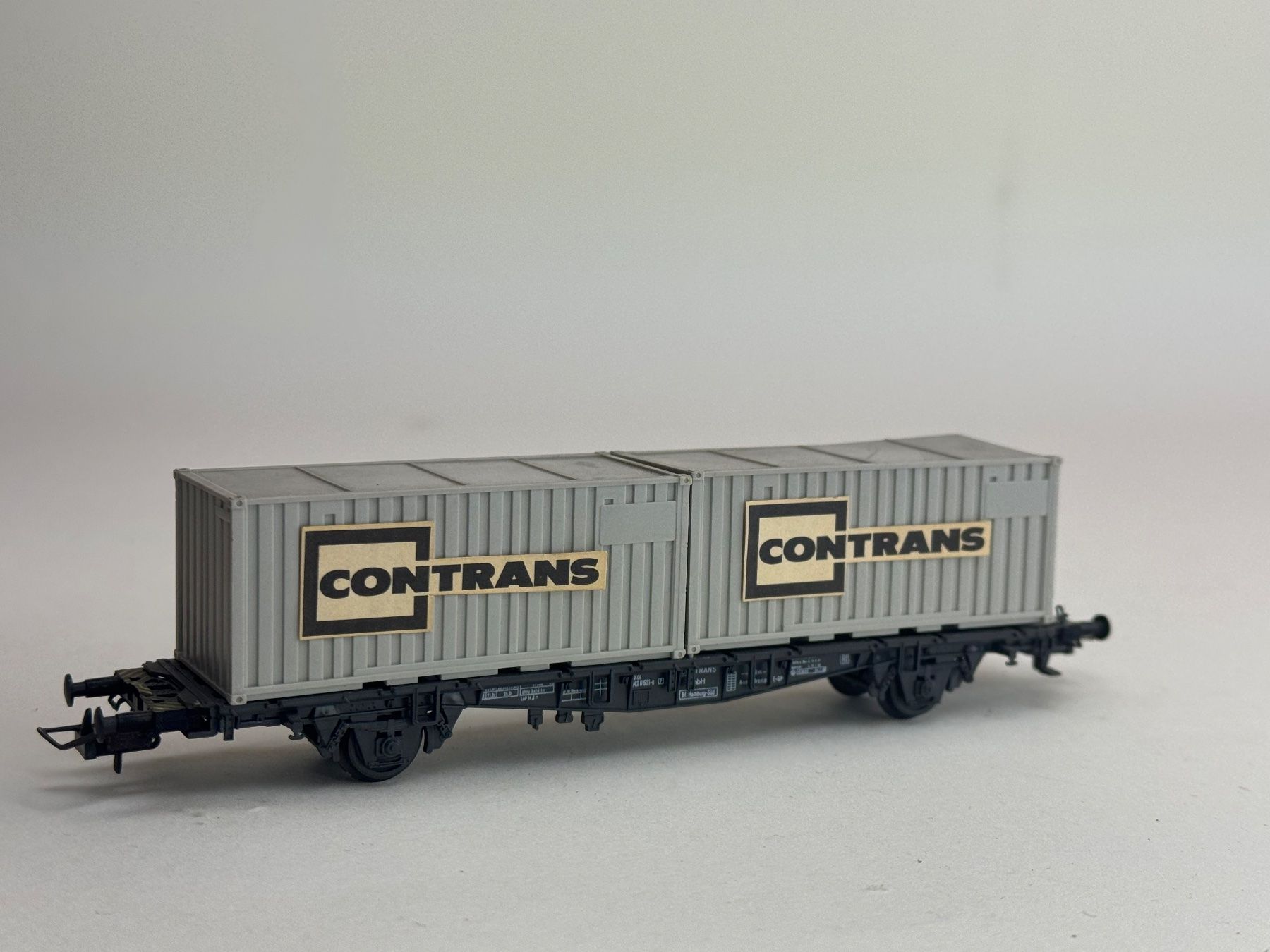 Lima Modellini di ferrovie: HR- Röwa Containertragwagen Contrans – Usato da Elm venduto da Wikmtz 1