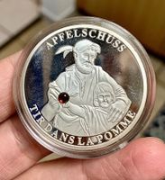 Das Leben des Wilhelm Tell Medaille Versilbert und Edelstein