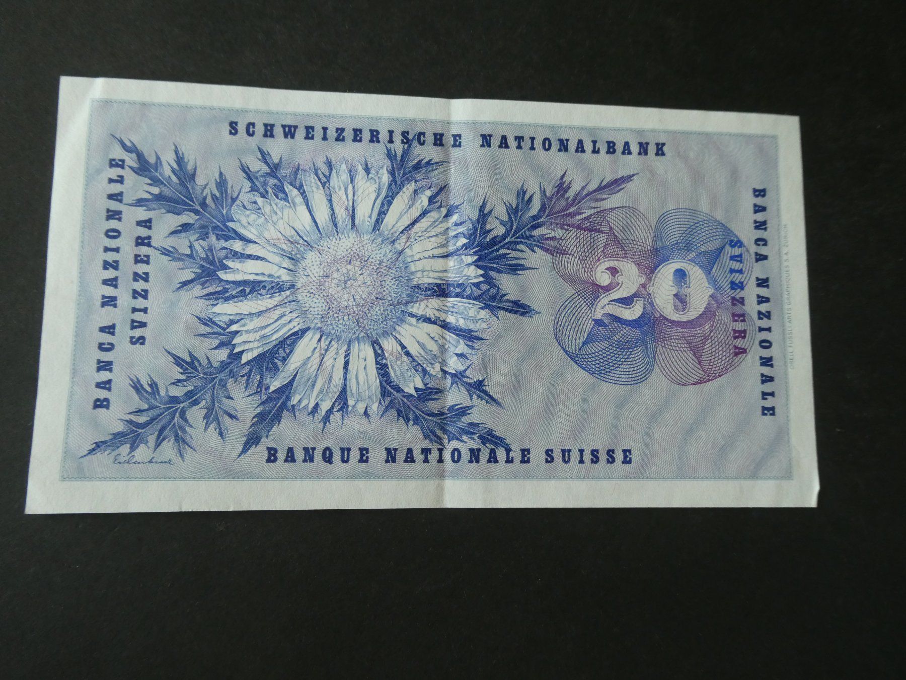 Billets de banque: Schweiz 1968,  20 Franken – D'occasion à Hinterforst par Rohusri 1