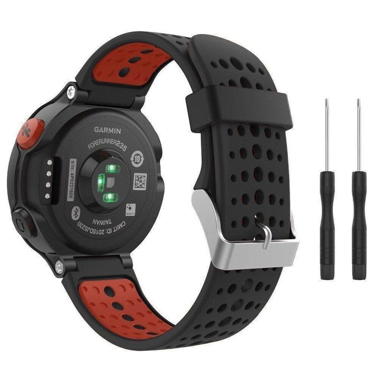 Ersatz-Armband Für Garmin Forerunner (735XT, 630, 620, 235, 230, 220) - Silikonband In Schwarz