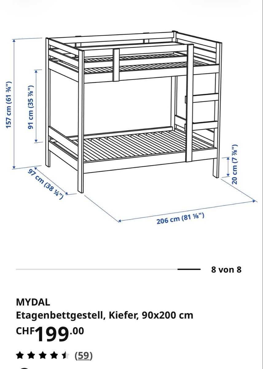 Ikea Betten: Hochbett IKEA MIYDAL – Gebraucht aus Sissach von jr814 3
