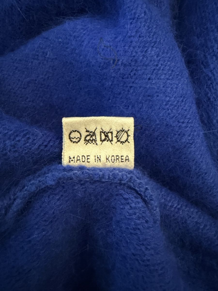 Giacche: Strickjacke Blau 80% Angora, Grösse M, Samtig-weich – Usato da Basel venduto da Ksjusha 4