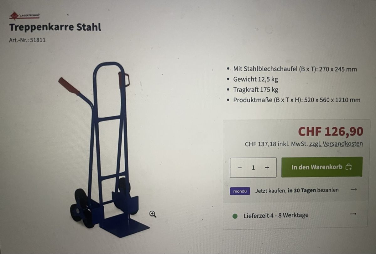 Brouettes: Treppenkarre – Neuf (Voir description) à Zürich par dan_fk6z 2