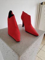 Stiefellette rotes Echt-Leder innen und aussen, Gr. 36