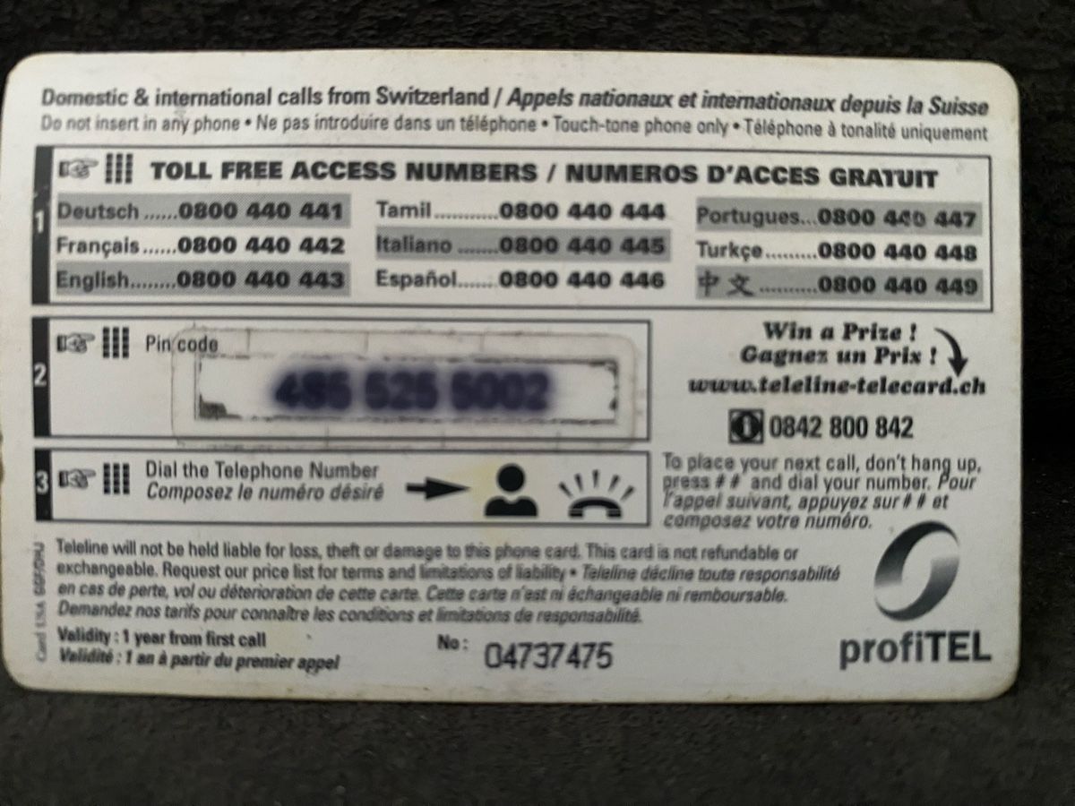 Cartes de téléphone: Teleline – Défectueux à Lausanne par babacard10 1