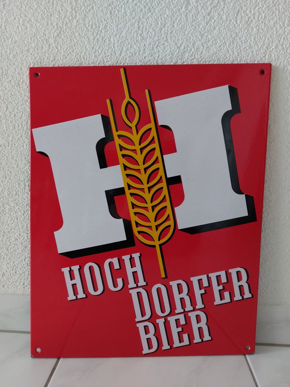 Feldschlösschen Insegne: Emailschild Hochdorfer Bier plaque émaillée – Usato da Schenkon venduto da Elbarto007