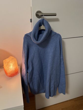 Maglione Zara collo alto azzurro, M