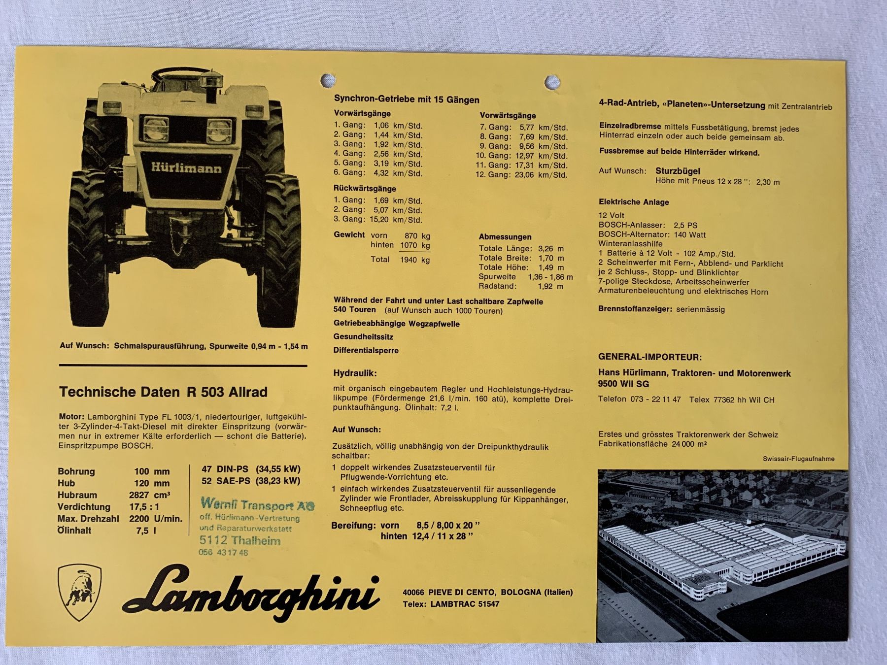 Lamborghini Documenti: Prospekte Lamborghini, Hürlimann Traktoren Oldtimer – Usato da Lienz venduto da Benziner1 2