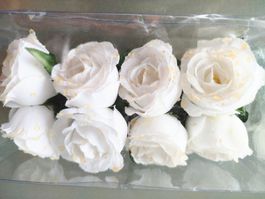 Set mit 16 Haargummis – Rosen mit Tautropfen