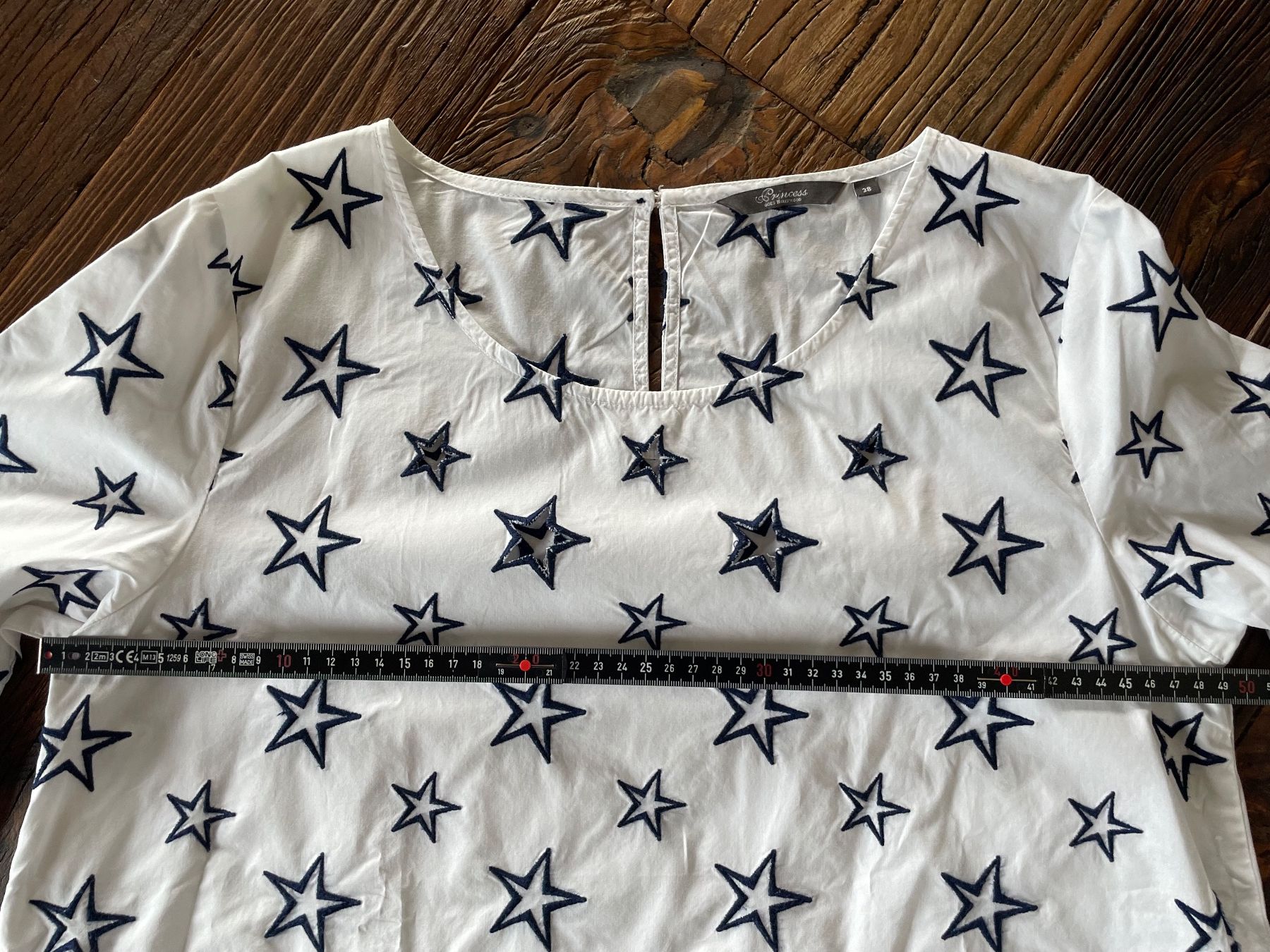 Princess goes hollywood Blusen: Baumwollbluse von Princess, Trompetenärmel (weiss, Gr. 38) – Gebraucht aus Balzers von Golf-Lady 3