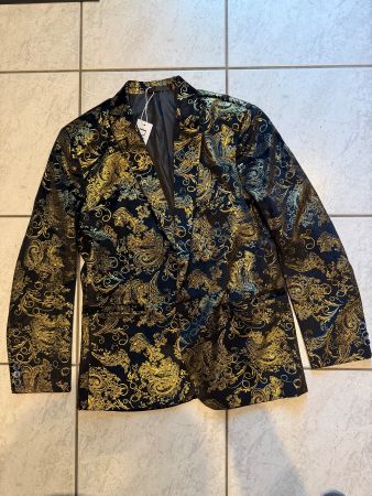 Festlicher Cocktail Blazer (Neu) Schwarz / Gold Gr:S/M