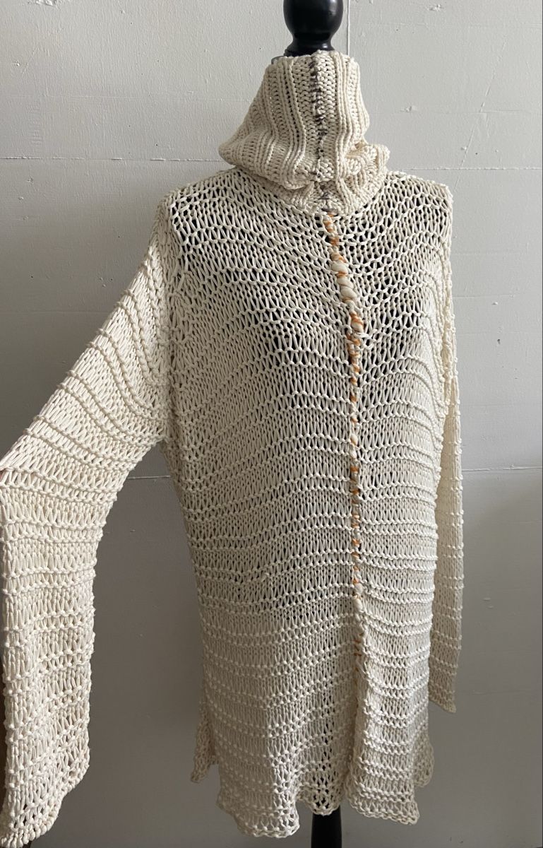 Maglioni & Felpe: Handmade Strickkleid / langer Pullover One Size, Designstück – Usato da Zürich venduto da enjoyxvintage 3