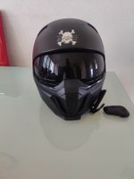 Motorradhelm Schwarz inkl. Cardo Spirit System Grösse S