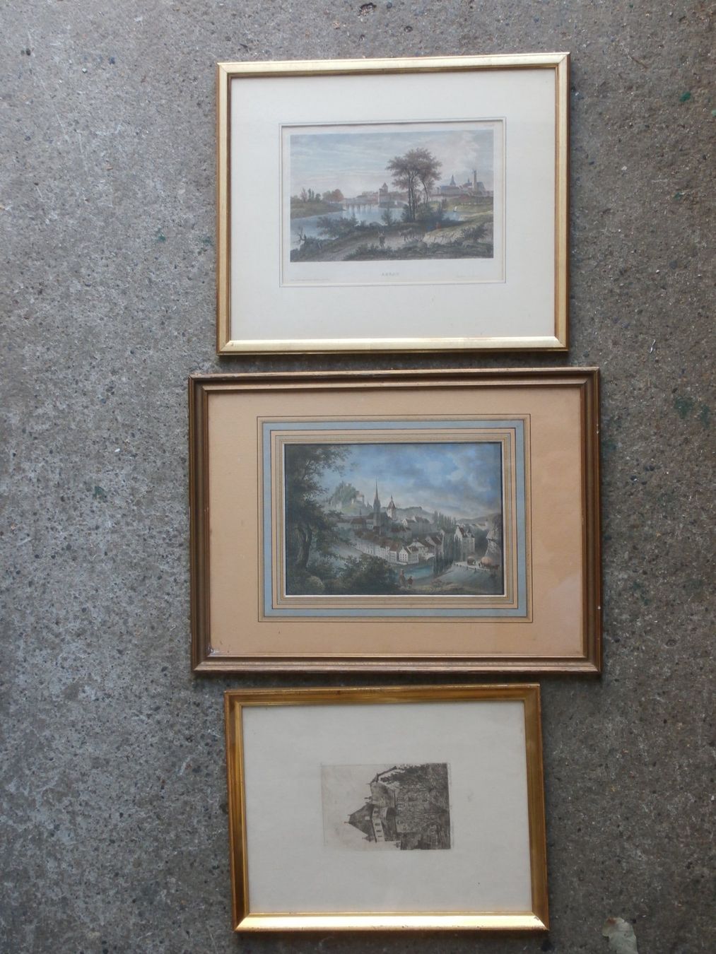Gravures: 3 Stiche Aarau und Baden – D'occasion à Zürich par tiburzio