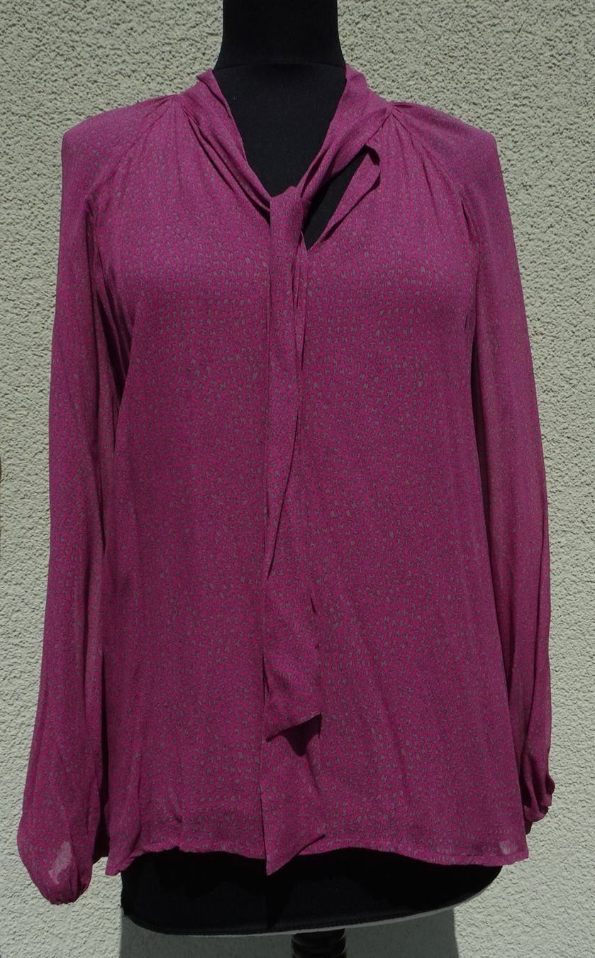 Hemisphere Camicette: Schluppenbluse Hemisphere Gr. M pink braun Bluse – Usato da Winterthur venduto da blumeblau77