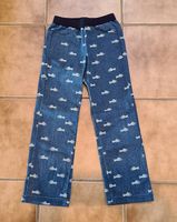 Hose mit Fischmotiven, Jeansstoff
