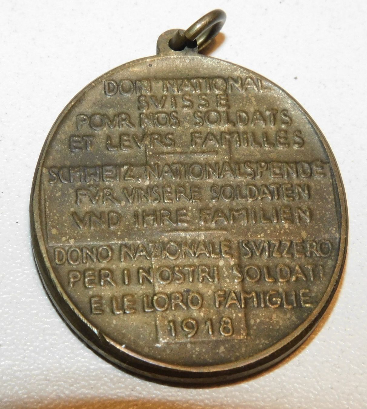 Schweizer Armee Uniformi: 1918 antikes Millitär Abzeichen  3 x 3.5 cm – Usato da Sursee venduto da 76 4