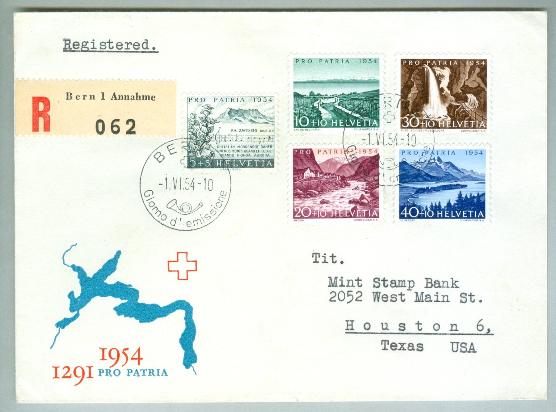 Tous les timbres: 1954 Schweiz Pro Patria FDC – D'occasion à Zürich par yago-rot