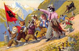 Katzenkarte // Katzen in den Alpen Max Künzli // Künstlerkar