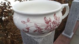 Antikes Nachttopf-Gefäss, Blumendekor, Vintage Topf