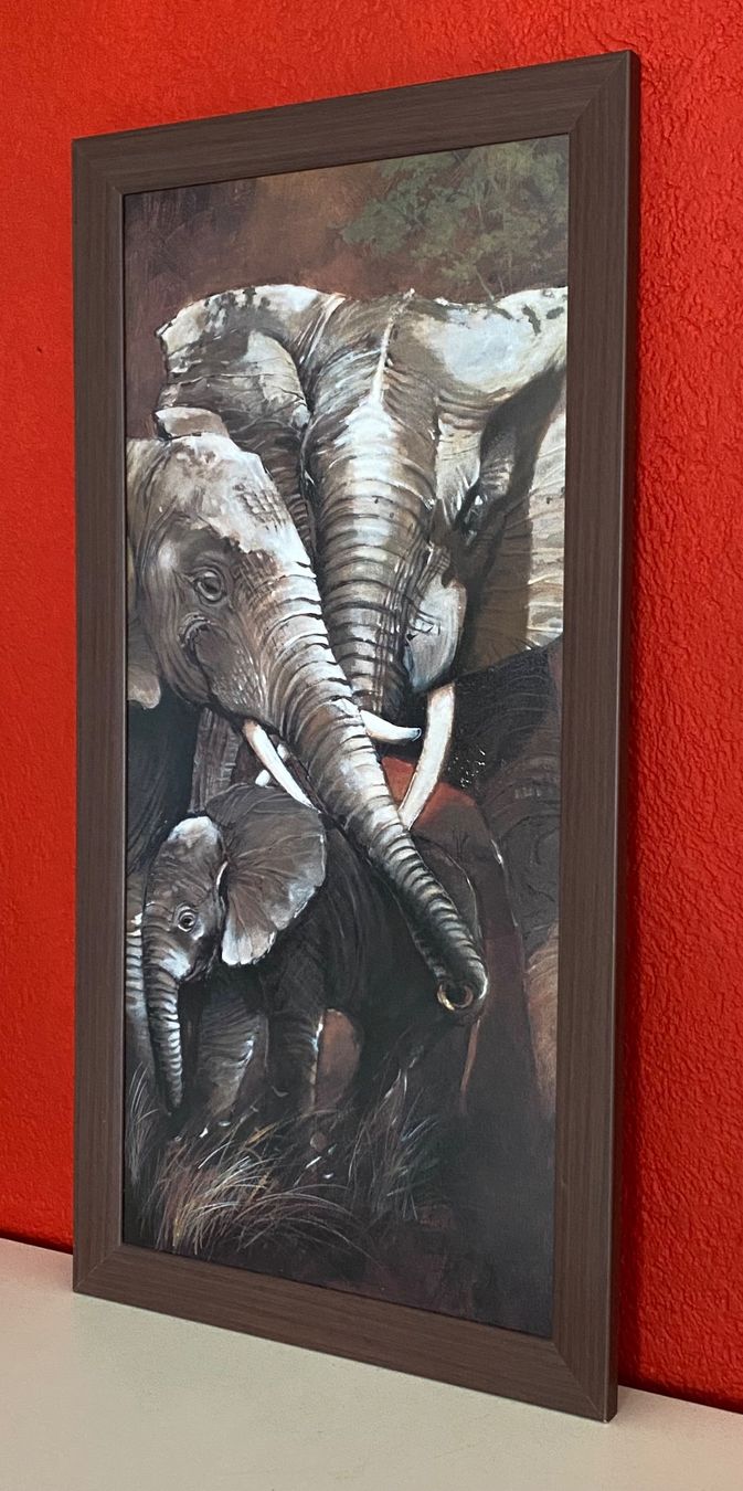 Poster & Bilder: Elefantenfamilie Bild gerahmt. Holz – Gebraucht aus Zäziwil von meri79. 1