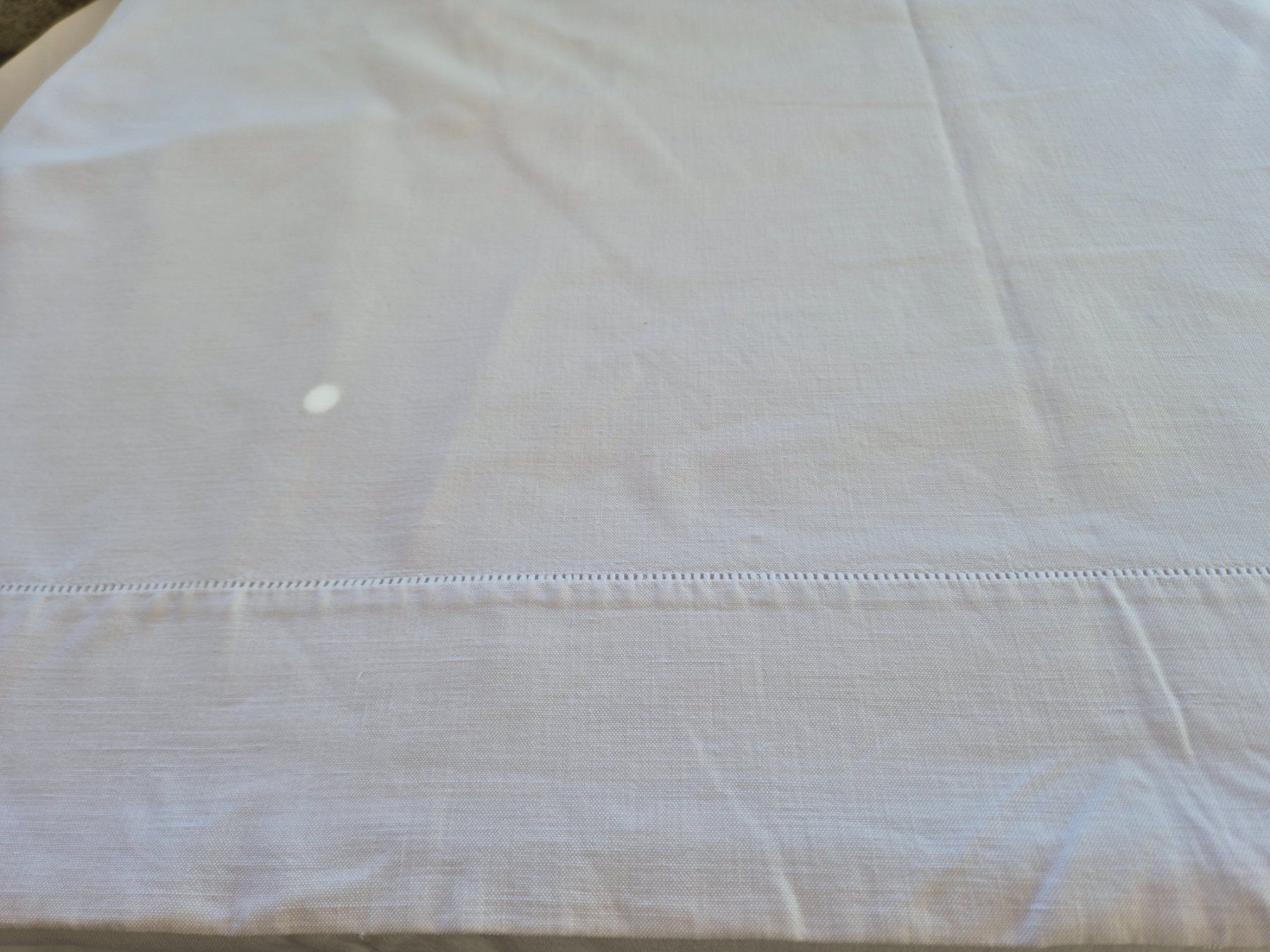 Bettwäsche: Leinen  Leintuch weiss, gross 325x220 cm – Gebraucht aus Bern von aronari 1