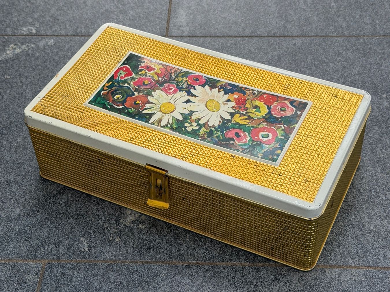 Zuccheriere: Vintage Eduscho Kaffee Dose, Blumen, Blechdose – Usato da Otelfingen venduto da Markthalle_C 1