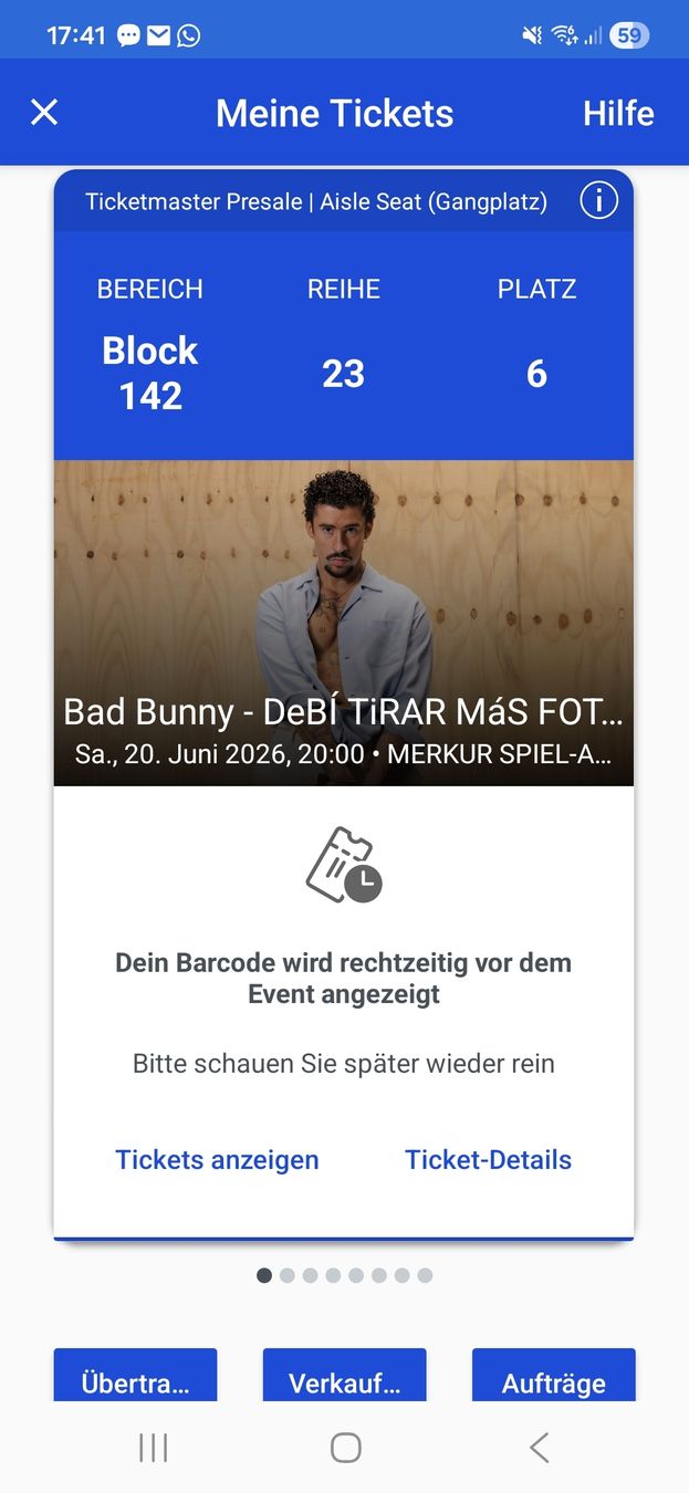 Biglietti: Bad Bunny Tickets Düsseldorf 20.Juni 2026 – Nuovo e nell'imballaggio originale da Zürich venduto da Maaasoo 2
