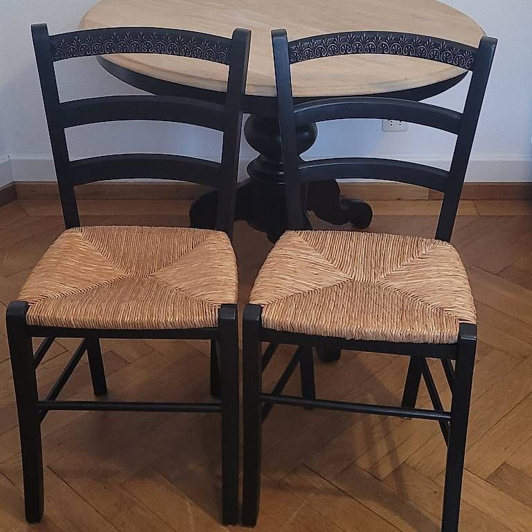 Set di tavolo e panche: Set Tisch rund mit 2 Stühlen – Usato da Biberist venduto da FarbAder 2