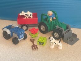 Duplo grosser und kleiner Traktor mit Zubehör und Figur