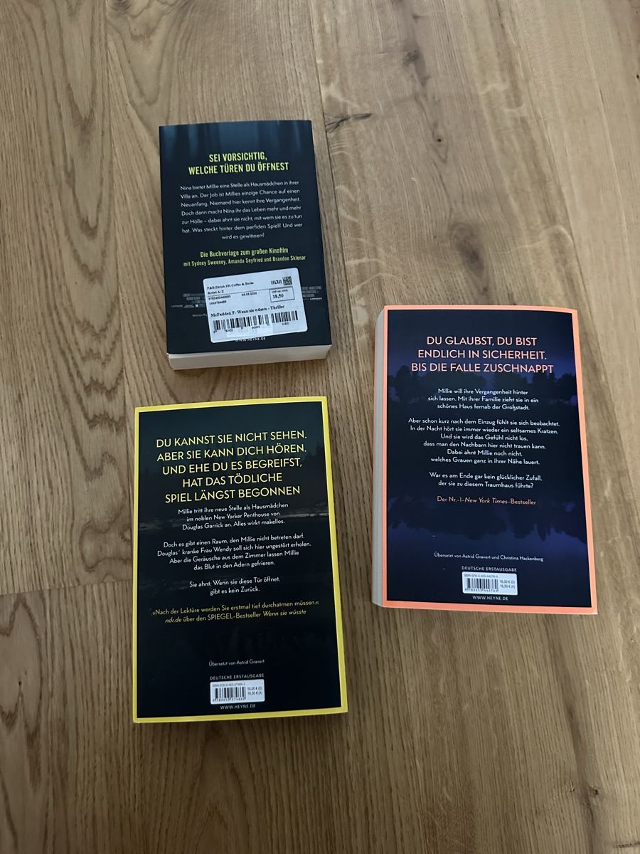 Bücher: Freida McFadden Thriller Buch Set 3 Stk   – Gebraucht aus Muri AG von LON2o11 1