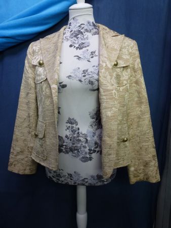 TAIFUN BLAZER GR 40 GOLD BROKAT DRUCK NEU FESTLICH JACKE