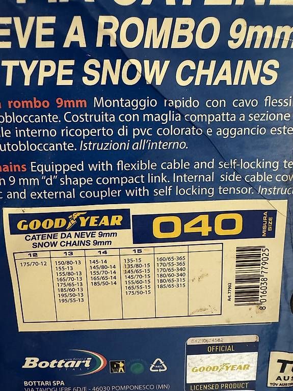 Catene da neve: Goodyear snow chains 040 9mm – Usato da Au ZH venduto da and_69w2 1