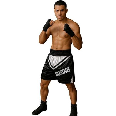 FIGHTERS - Boxing Shorts Weiss-Schwarz / XS bis Large