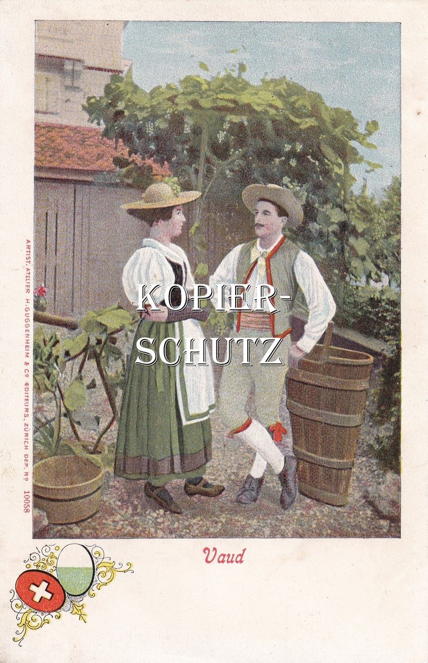 Cartoline postali: Trachten Kanton Waadt /bc – Usato da Hombrechtikon venduto da Rudolf07