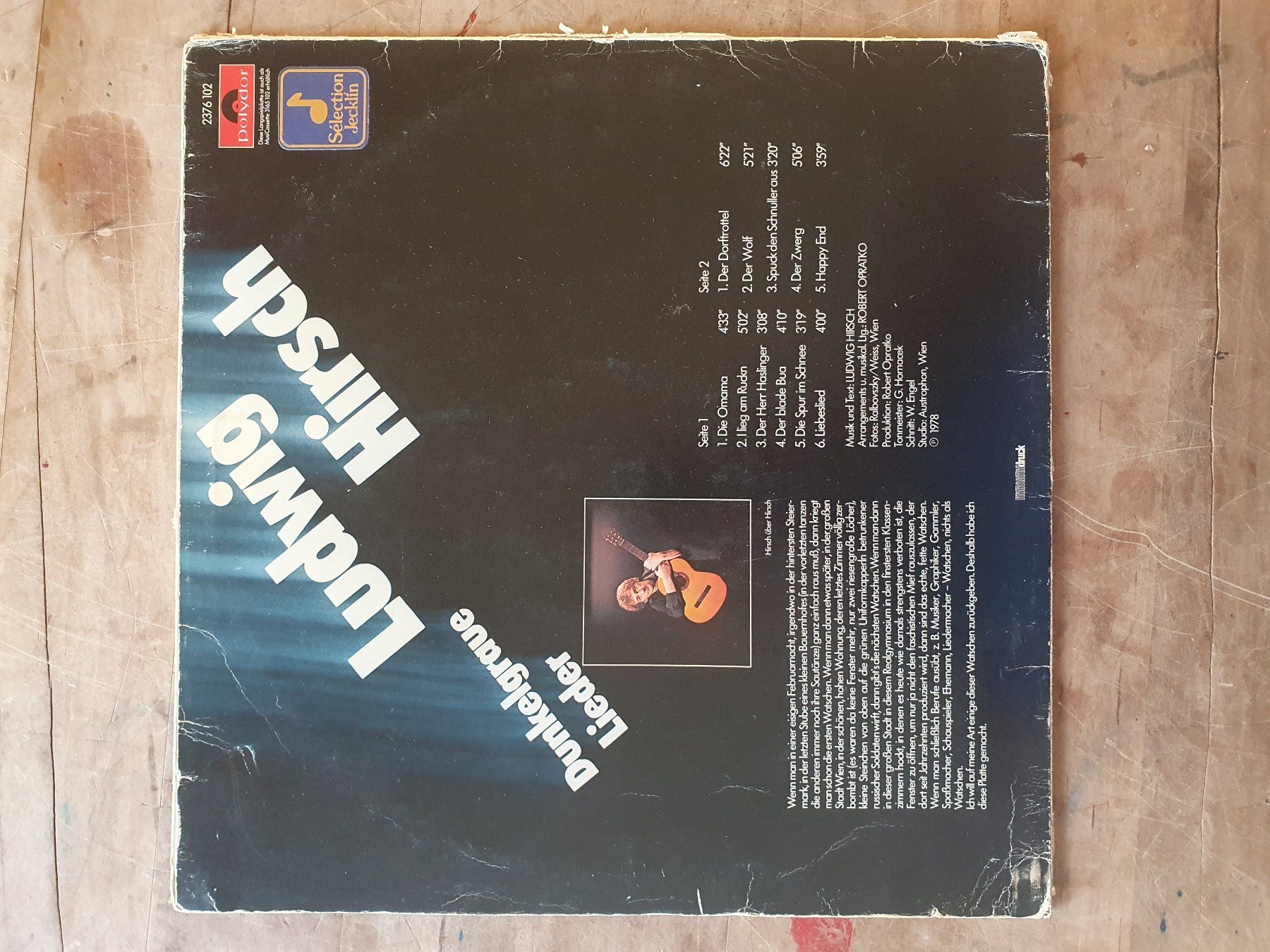 Schallplatten: LP Ludwig Hirsch dunkegraue Lieder – Gebraucht aus Zürich von loosebone 1