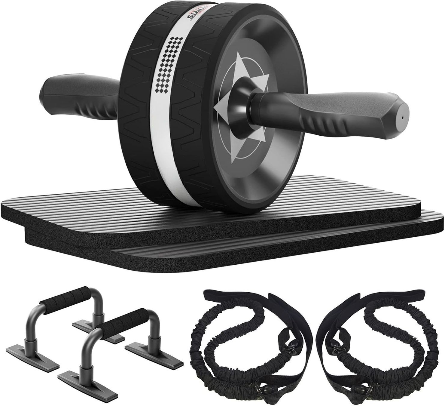 Hometrainer: Bauchroller mit 2 Kniematten für Anfänger und Profis – Nuovo e nell'imballaggio originale da St. Gallen venduto da RestpostenSG